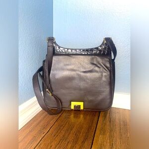 Messenger bag🤎vintage crossbody purse shoulder bag croc embossed brown bag